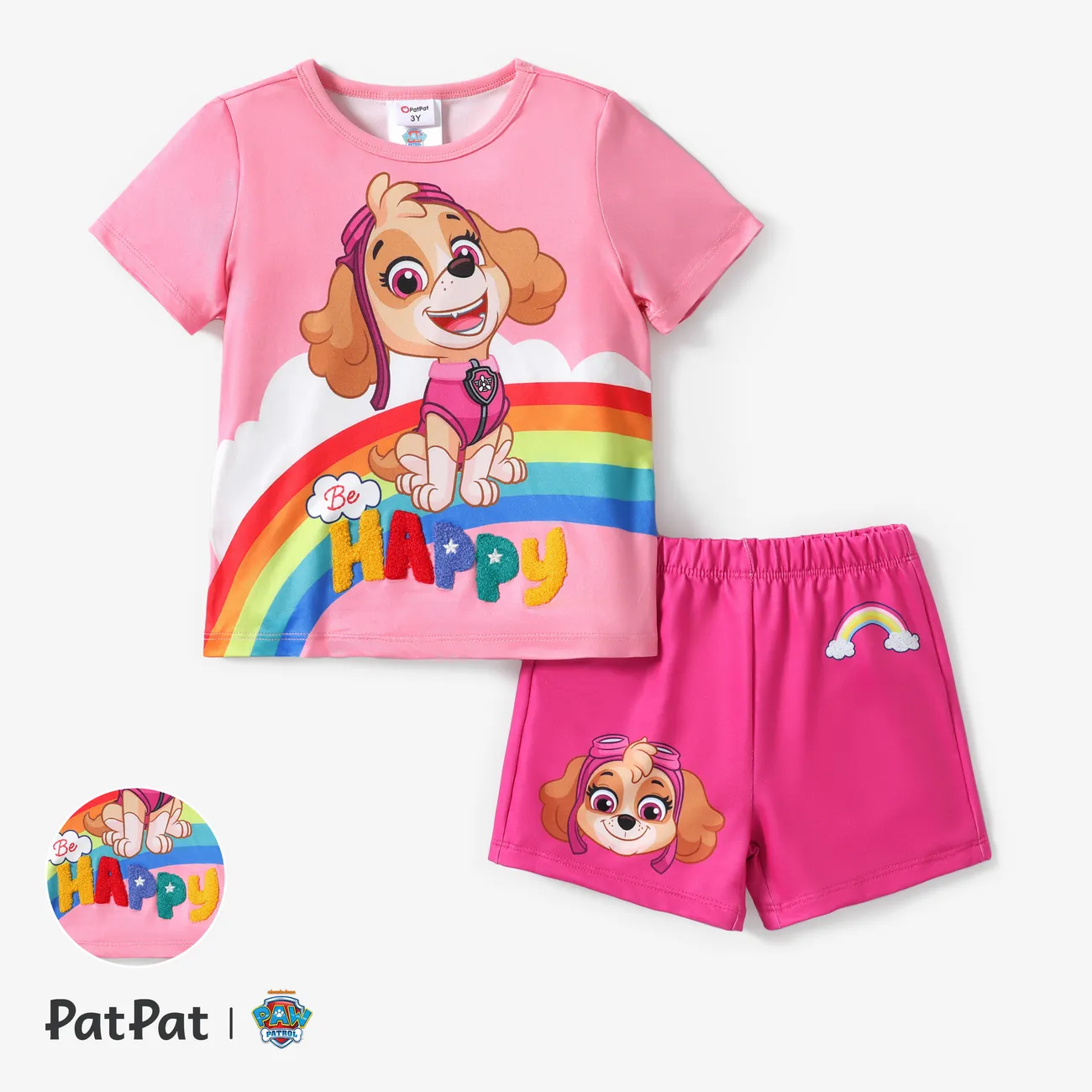 Helfer auf vier Pfoten 2 Stück Kleinkinder Unisex Kindlich T-Shirt-Sets rosa big image 1