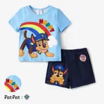 PAW Patrol Toddler Girls/Boys 2pcs Character Rainbow Print T-shirt with Shorts Sporty Set Blue