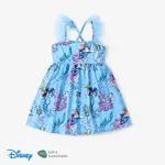Disney Mickey and Friends Toddler Girls 1pc Naia™ Character Coral Print Ruffled-sleeve Cross-back Dress
 Blue