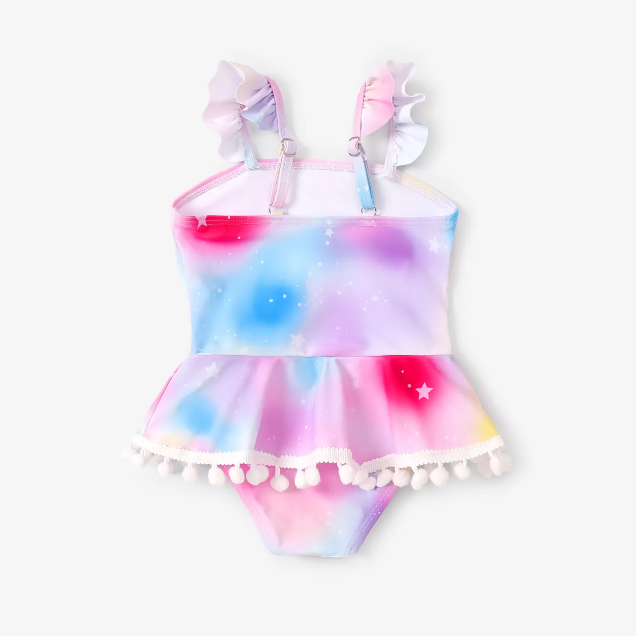 Toddler Girl Unicorn Print Flutter Sleeve One-Piece Swimsuit Multi-color big image 1