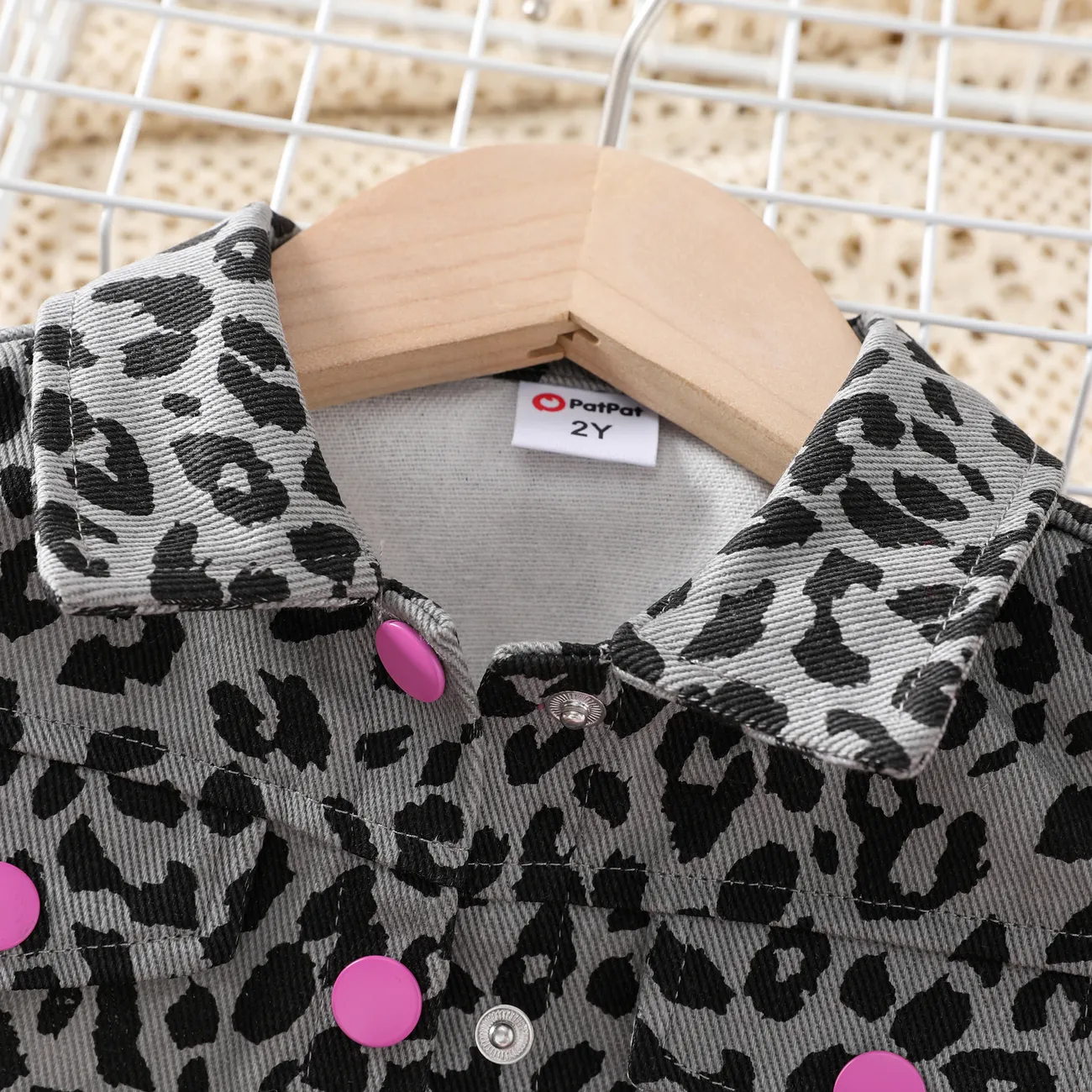 Toddler Girl 3pcs Leopard Print Vest Jacket and Cami Jumpsuit and Headband Set pink- big image 1