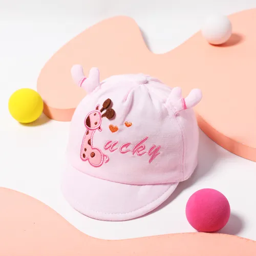 Baby Mädchen/Junge Süßer Glückshirsch Cartoon Muster Säugling Weiche Krempe Entenschnabel Mütze Hergestellt
