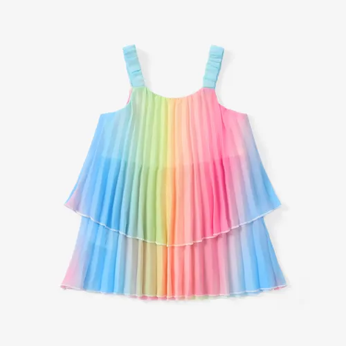 Baby Mädchen Regenbogen Doppellagiges Camikleid