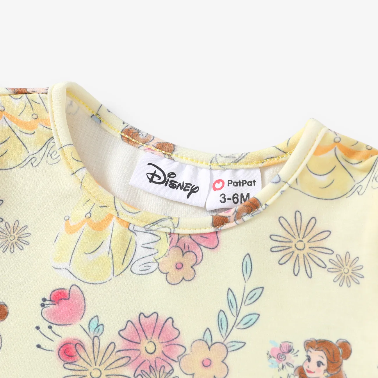 Disney Princess IP Menina Mangas franzidas Infantil Vestidos Amarelo big image 1