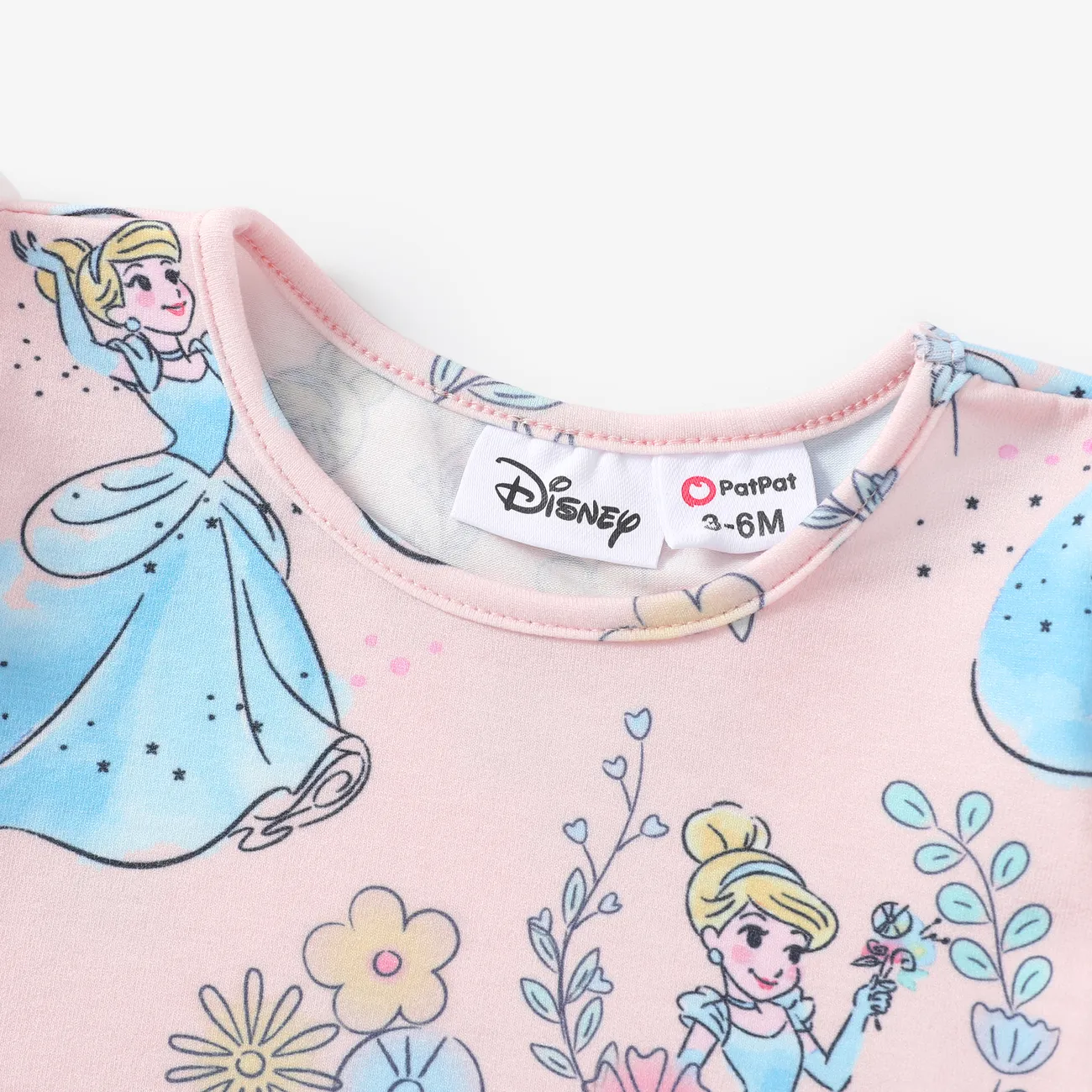 Disney Princess IP Chica Mangas con volantes Infantil Vestidos Rosado big image 1