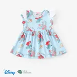 Disney Princess Baby/Toddler Girls Ariel/Belle/Snow White 1pc Naia™ Character All-over Print Lace Ruffled-sleeve Dress Blue