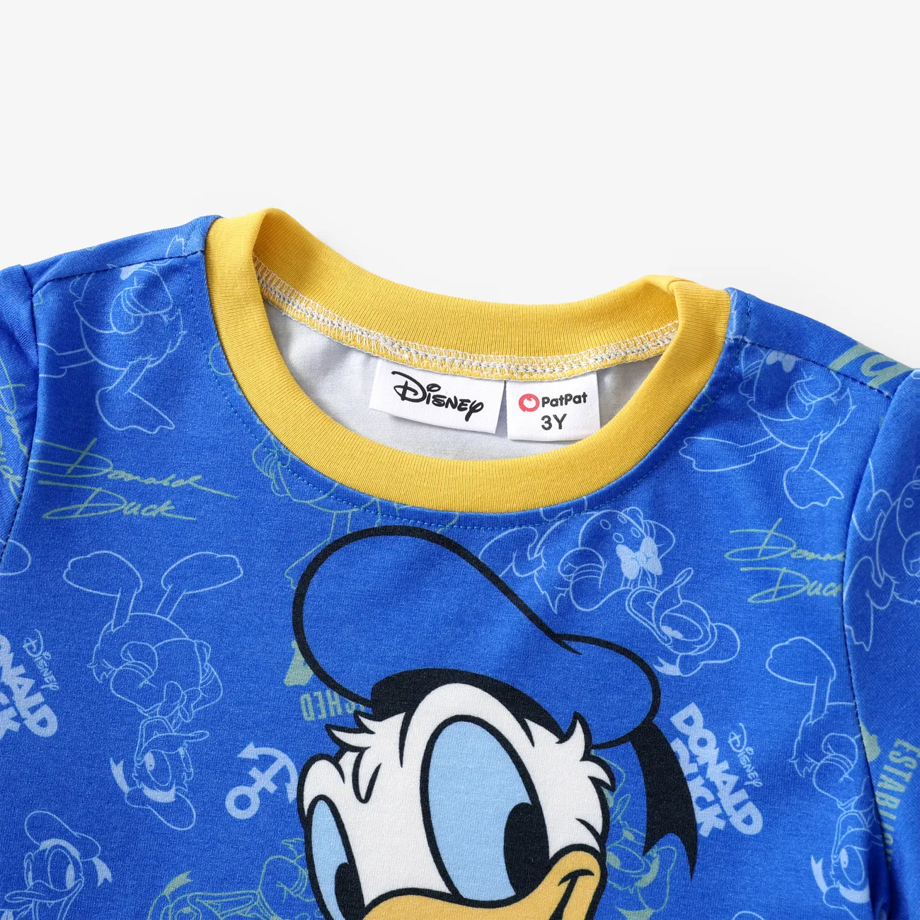 Disney Mickey and Friends Baby Boys/Girls Donald Duck 1pc Naia™ 90's Birthday Print Romper Blue big image 1