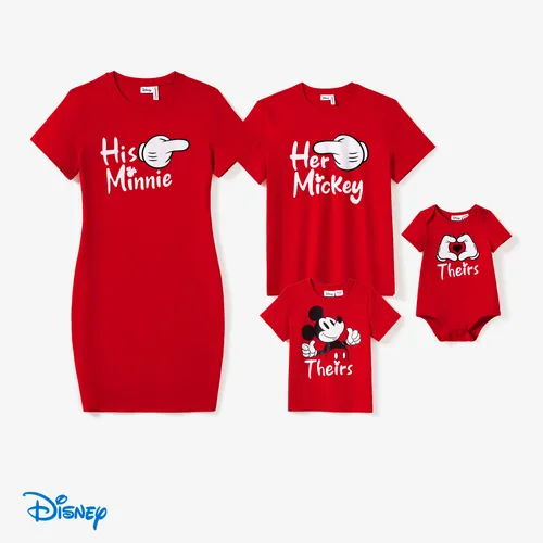Disney Mickey and Friends Family Matching Funny Gesture Cotton T-shirt/Dress/Romper