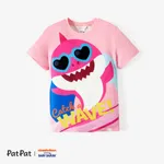 Baby Shark Family Matching Short-sleeve Shark Print T-shirt/Jumpsuit Pink