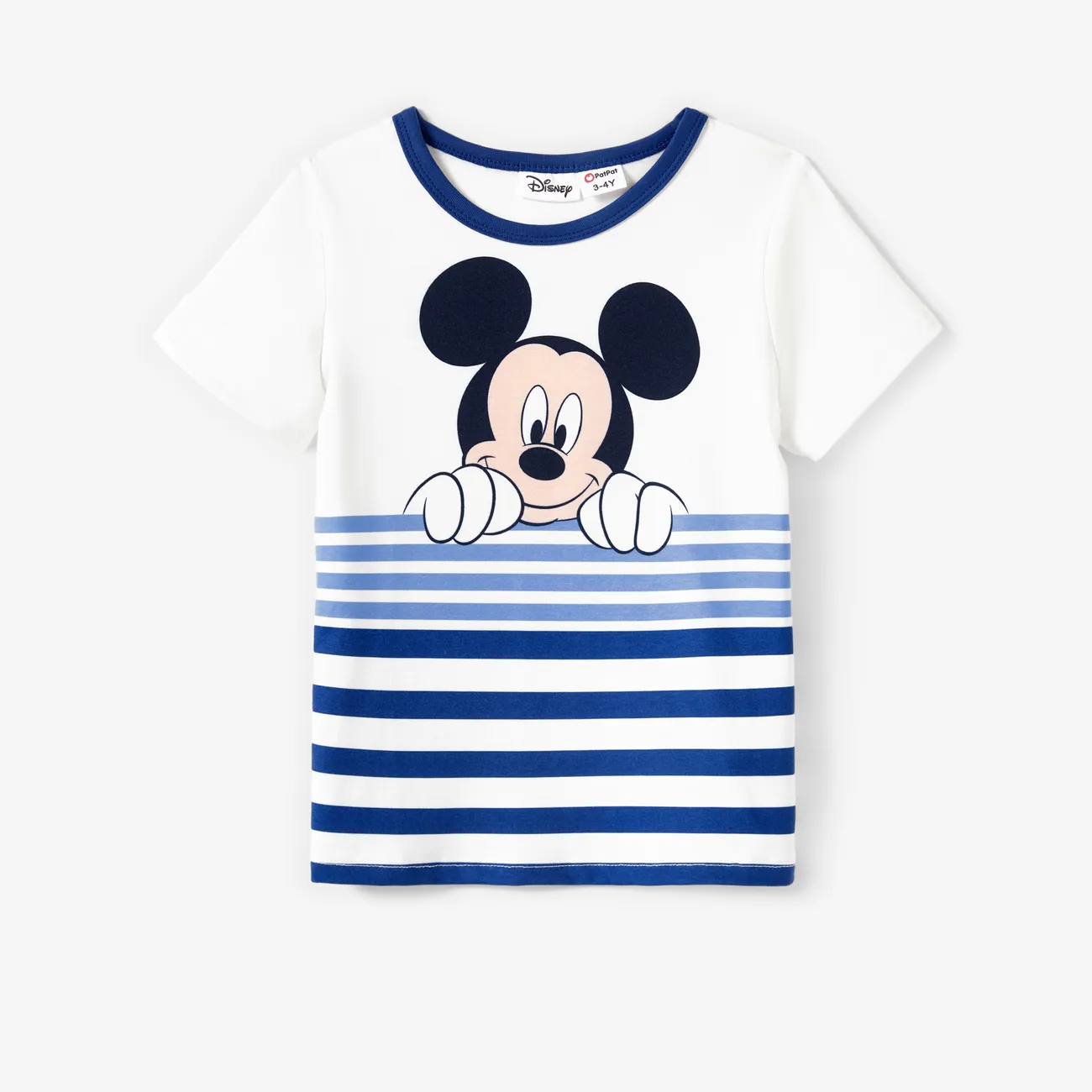 Disney Mickey and Friends Look Familial Manches courtes Tenues de famille assorties Hauts rayures colorées big image 1