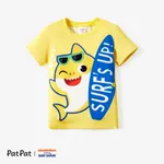 Baby Shark Family Matching Short-sleeve Shark Print T-shirt/Jumpsuit Yellow