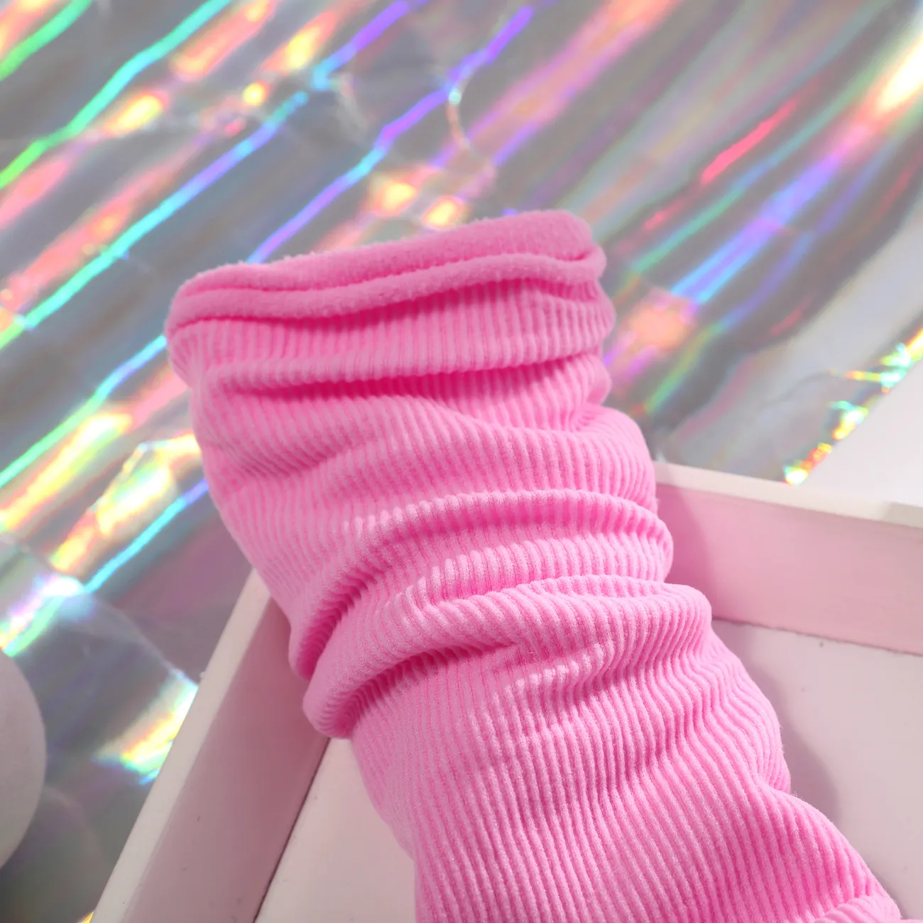 Criança / crianças Menina Casual Mid-Calf meias de pilha sólida em cores doces Rosa Roxo big image 1