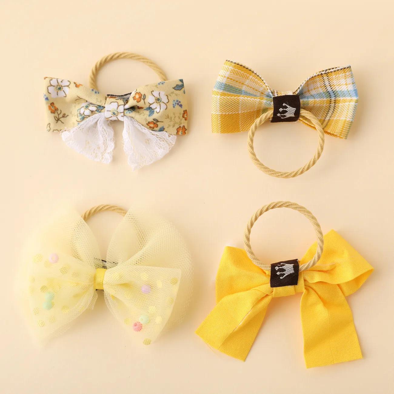 Toddler/kids Girl Sweet Style 10-pack Ponytail Holder Hair Tie  Yellow big image 1
