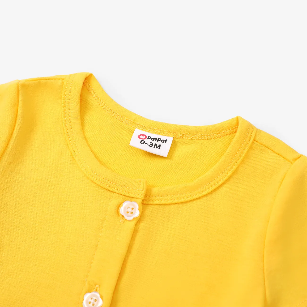 Baby Girl 2pcs Sweet Cardigan and Floral Print Ruffled Romper Set Yellow big image 1