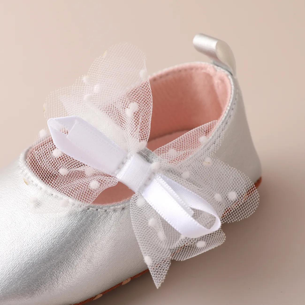 嬰兒 女 甜美 純色 學步鞋 銀色 big image 1