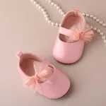 Baby/Toddler Girl Sweet Style Solid Color Bow Applique Velcro Closure Shoes  Pink