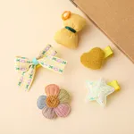 Paquete de 5 pinzas para el cabello Baby / toddler Girl Sweet Style Amarillo