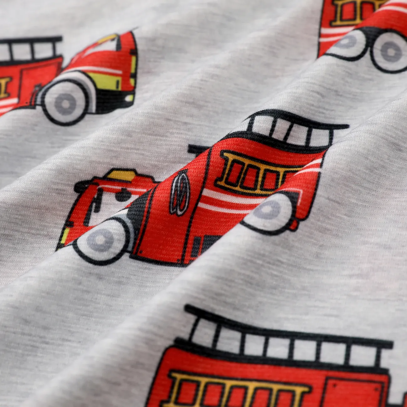 Fahrzeug-gefüttertes Pyjama-Set für Jungen, 1 Stück, verspieltes Design, reguläre Kategorie grau gesprenkelt big image 1
