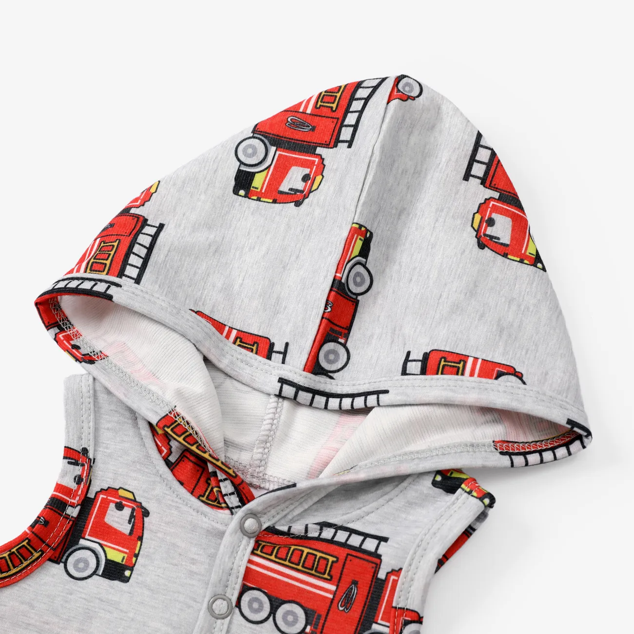 Conjunto de pijama con capucha para niños, 1 pieza, estilo infantil, categoría regular gris moteado big image 1