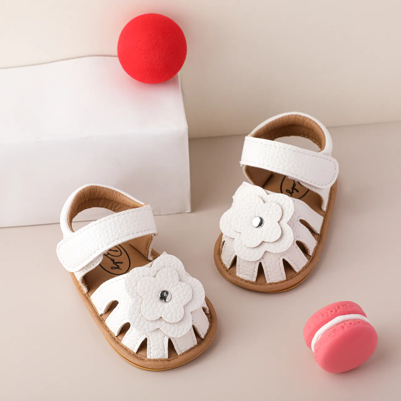 嬰兒 女 休閒 純色 學步鞋 白色 big image 1