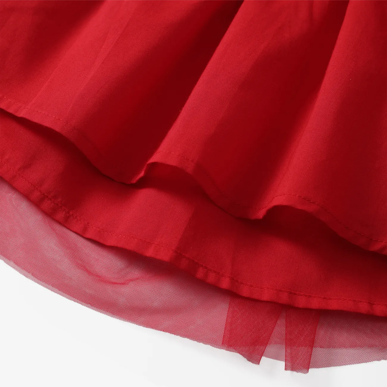 Fête des Mères 2 pièces Enfant en bas âge Fille Multi-couches Élégant Rose Robes Rouge big image 1