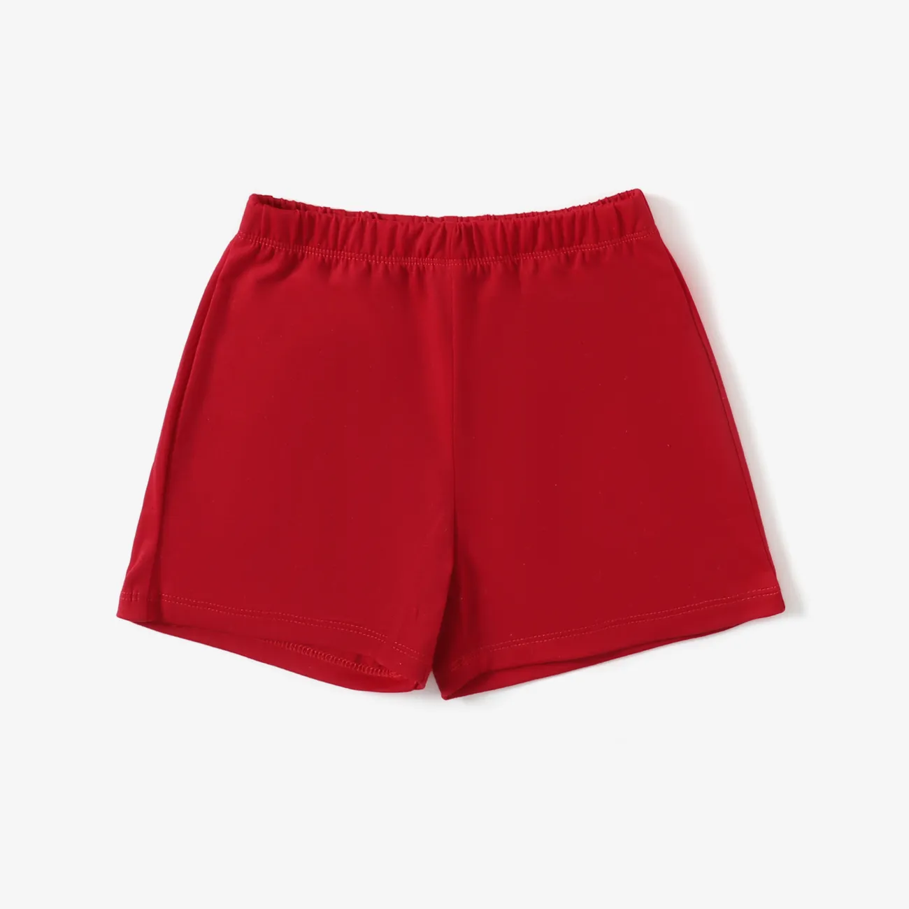 Toddler/Kid Boy/Girl 2pcs Solid Color Lapel Pajamas Set Red big image 1