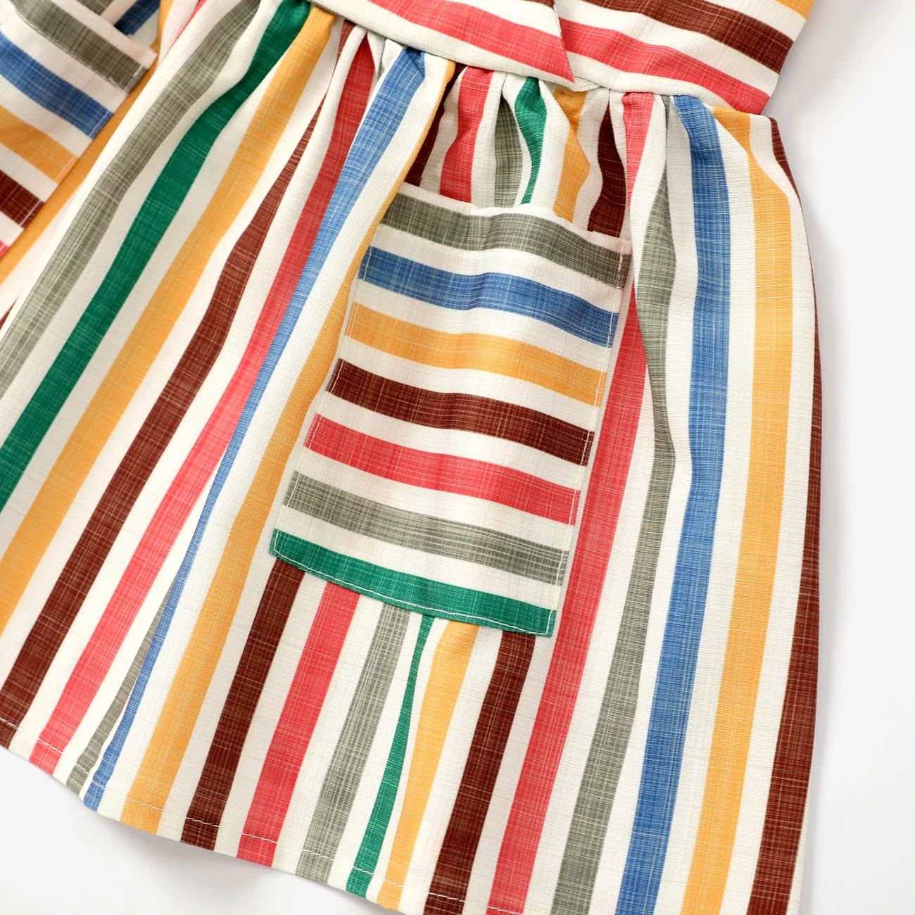 Baby Girl 2pcs Bohemia Stripe Print Cami Dress with Headband Multicolour-1 big image 1