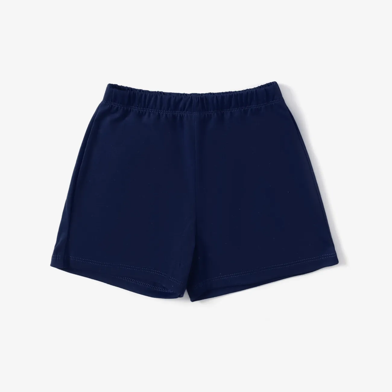 Toddler/Kid Boy/Girl 2pcs Solid Color Lapel Pajamas Set Dark Blue big image 1