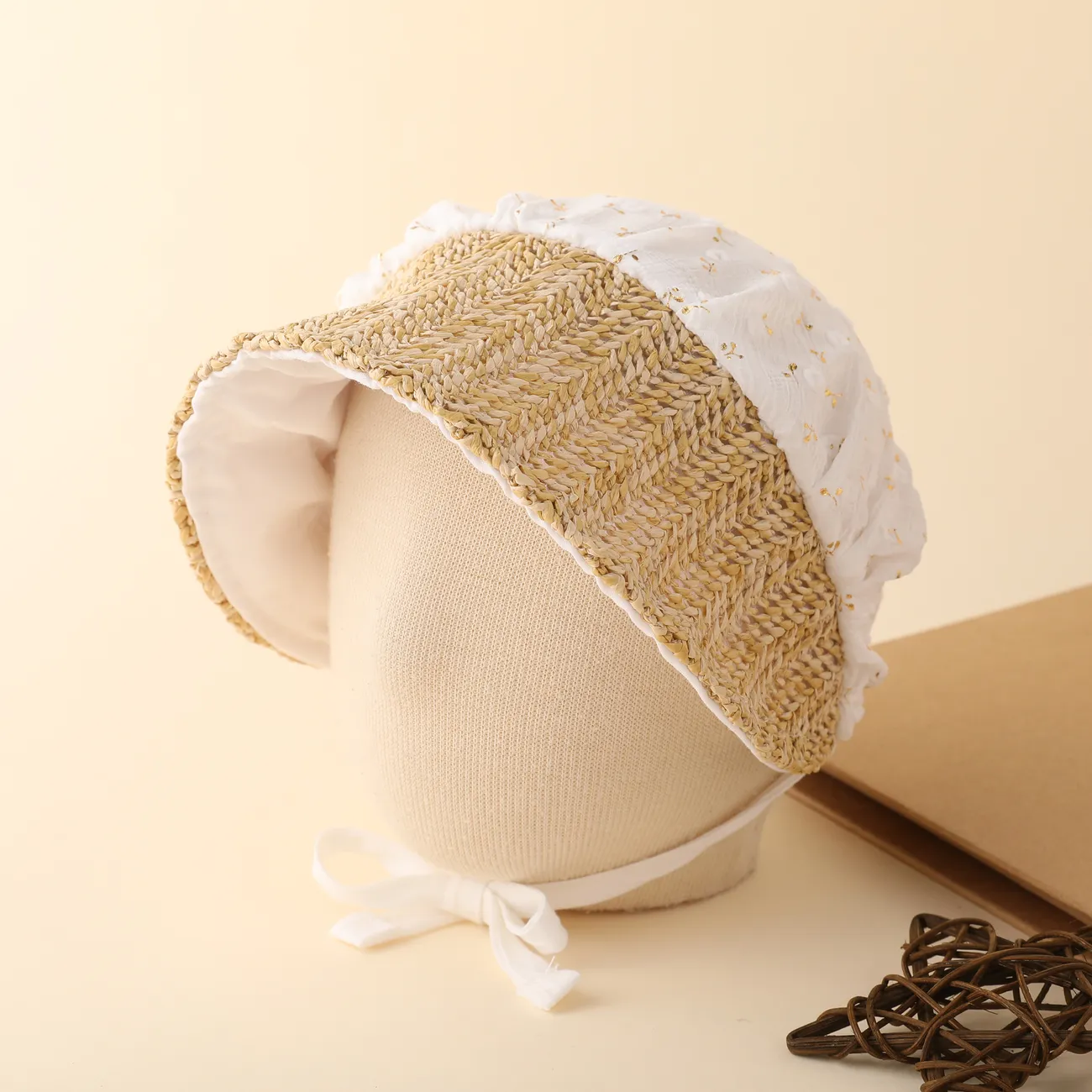 Bebê elegante verão fino estilo real chapéu de sol Branco big image 1