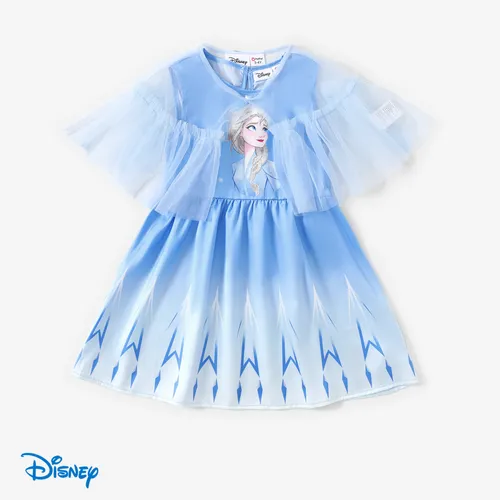 Disney Frozen Bambino Ragazze Elsa 1 pz Personaggio Gardient Stampa Mesh Mantello Vestito 