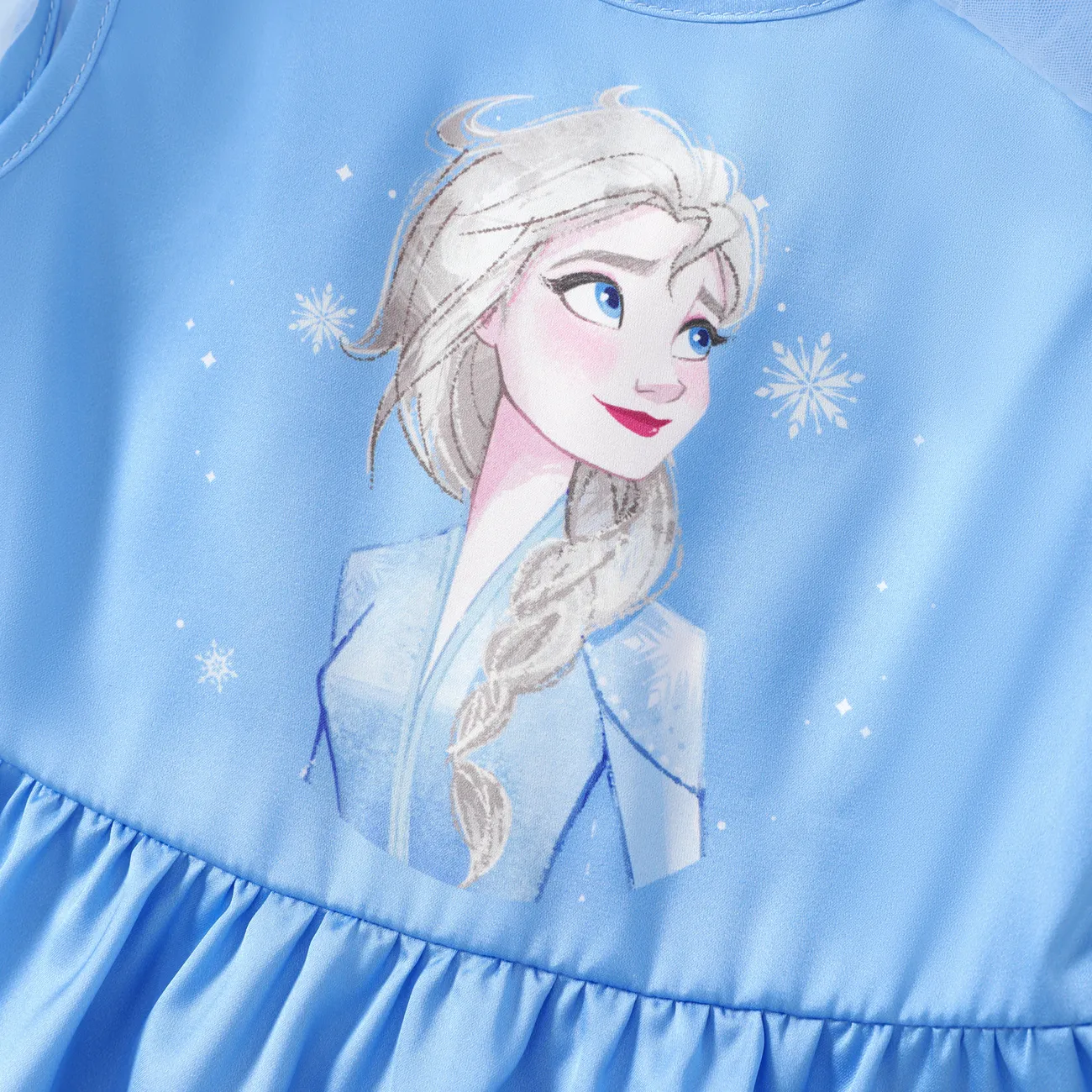 Disney Frozen Toddler Girls Elsa 1pc Character Gardient Print Mesh Cloak Dress  Blue big image 1
