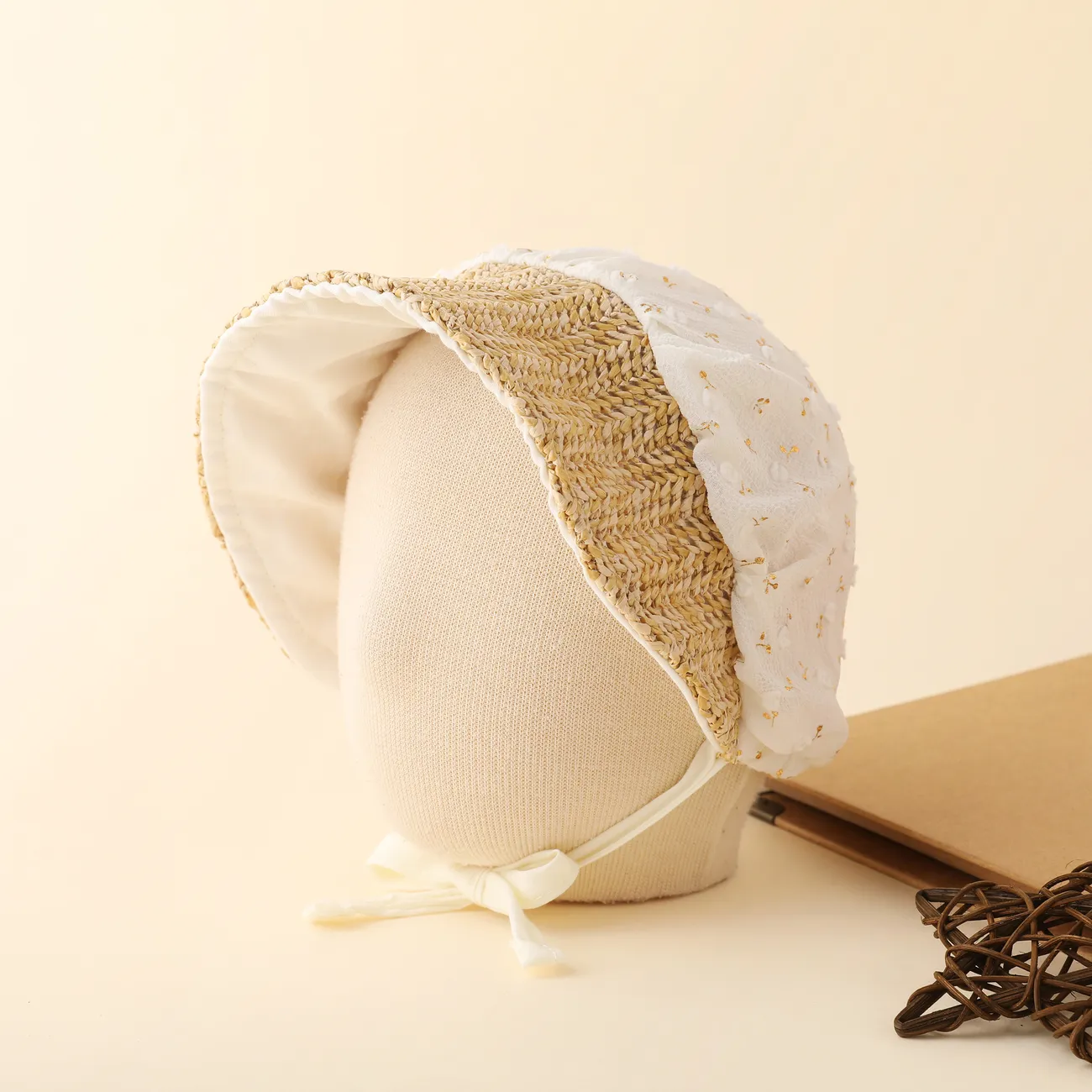 Sombrero para el sol de estilo real delgado de verano elegante para bebés blanquecino big image 1
