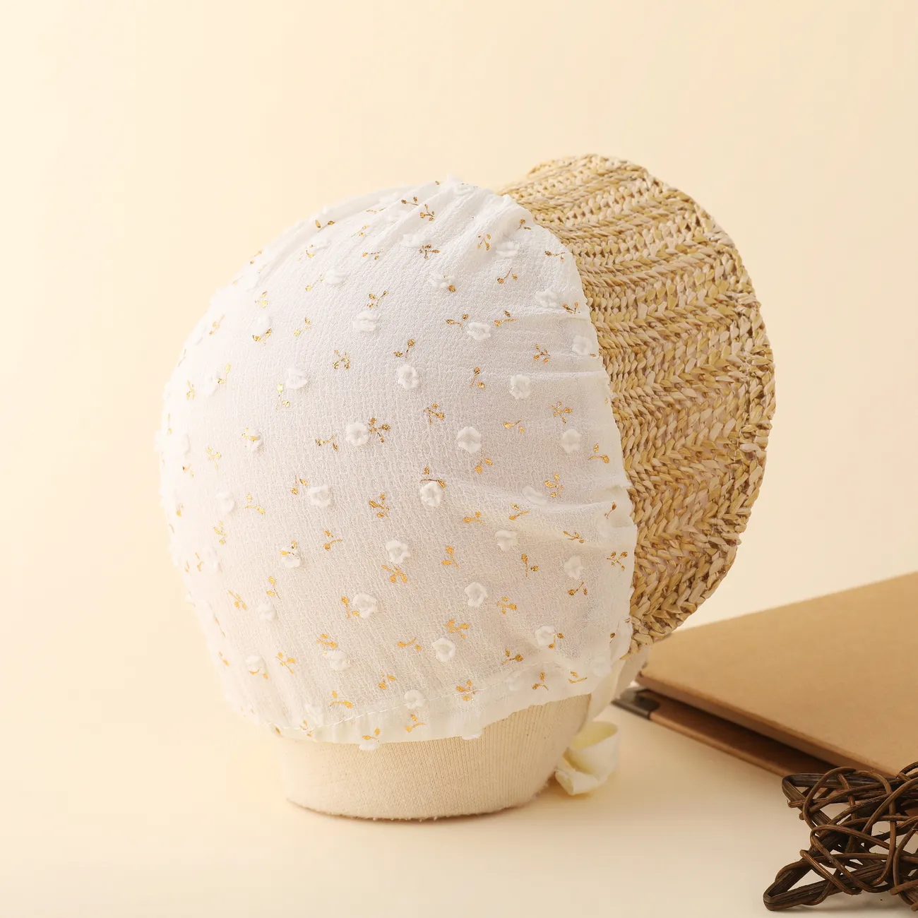 Sombrero para el sol de estilo real delgado de verano elegante para bebés blanquecino big image 1