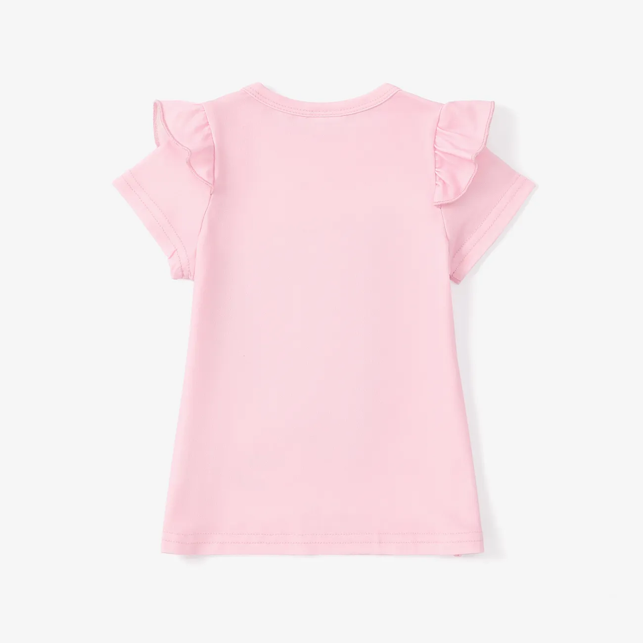 Baby Rüschenrand Kindlich Kurzärmelig Kleider rosa big image 1