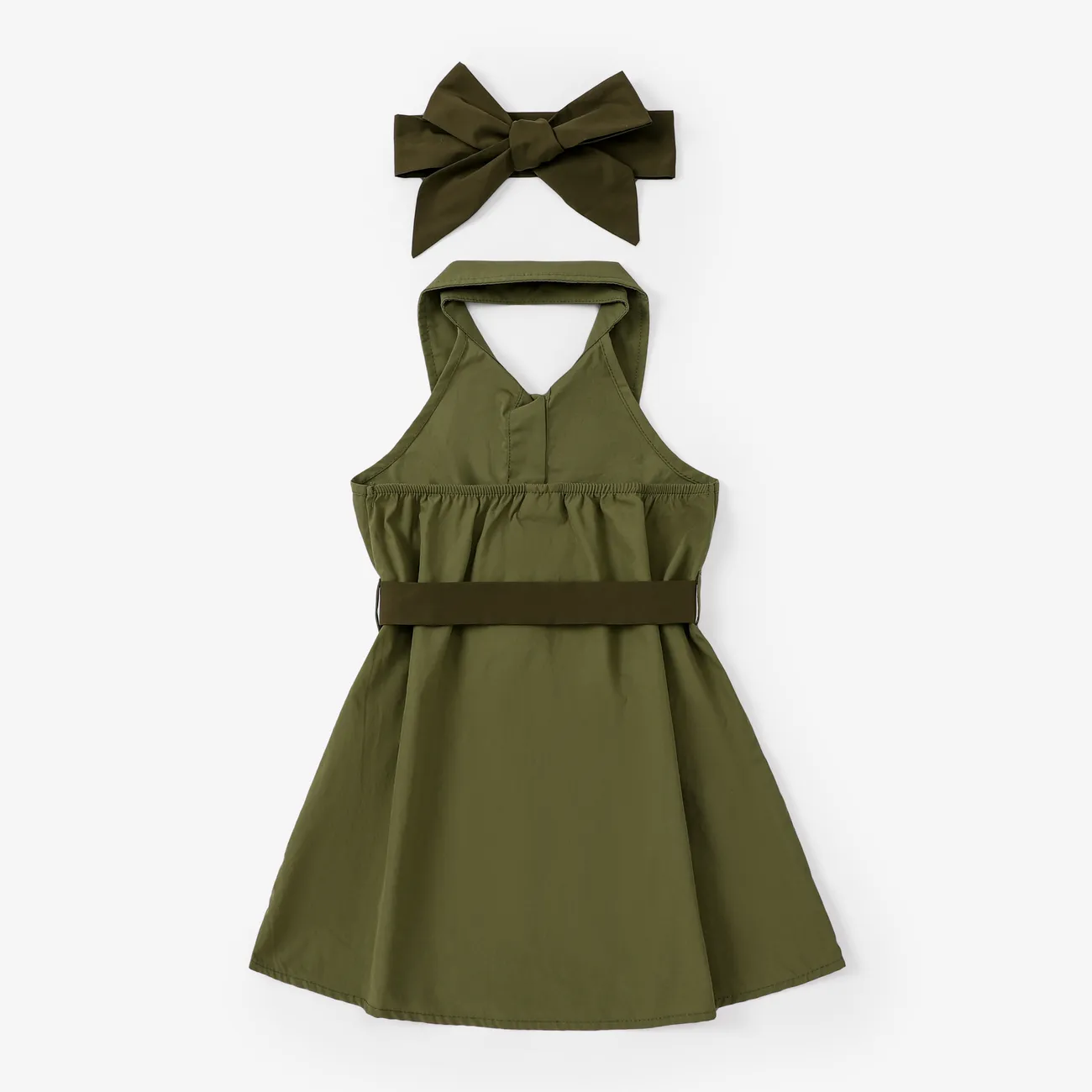 3 Stück Kleinkinder Mädchen Revers Avantgardistisch Kleider Armeegrün big image 1