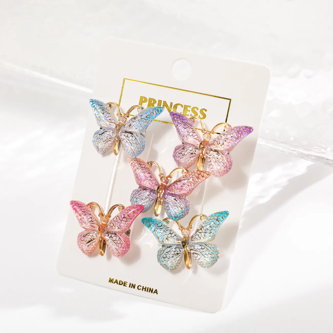 5-pack criança / crianças menina fresco e doce 3D clipes de cabelo borboleta Multicolorido big image 1