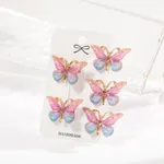 5-pack Toddler/kids Girl Fresh and Sweet 3D Butterfly Hair Clips Purple
