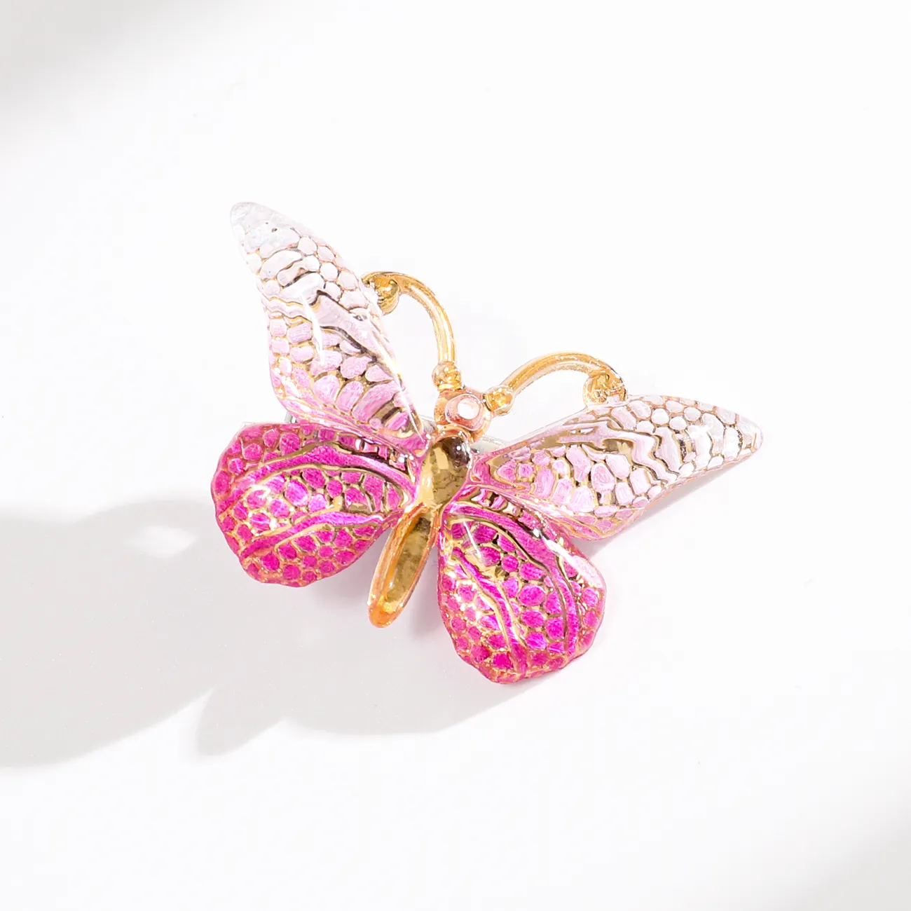 5-pack Toddler/kids Girl Fresh and Sweet 3D Butterfly Hair Clips Pink big image 1