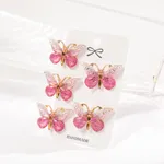 5er-Pack Kleinkind / Kinder Mädchen Frische und süße 3D Schmetterling Haarspangen rosa