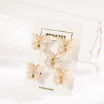 5-pack criança / crianças menina fresco e doce 3D clipes de cabelo borboleta Branco