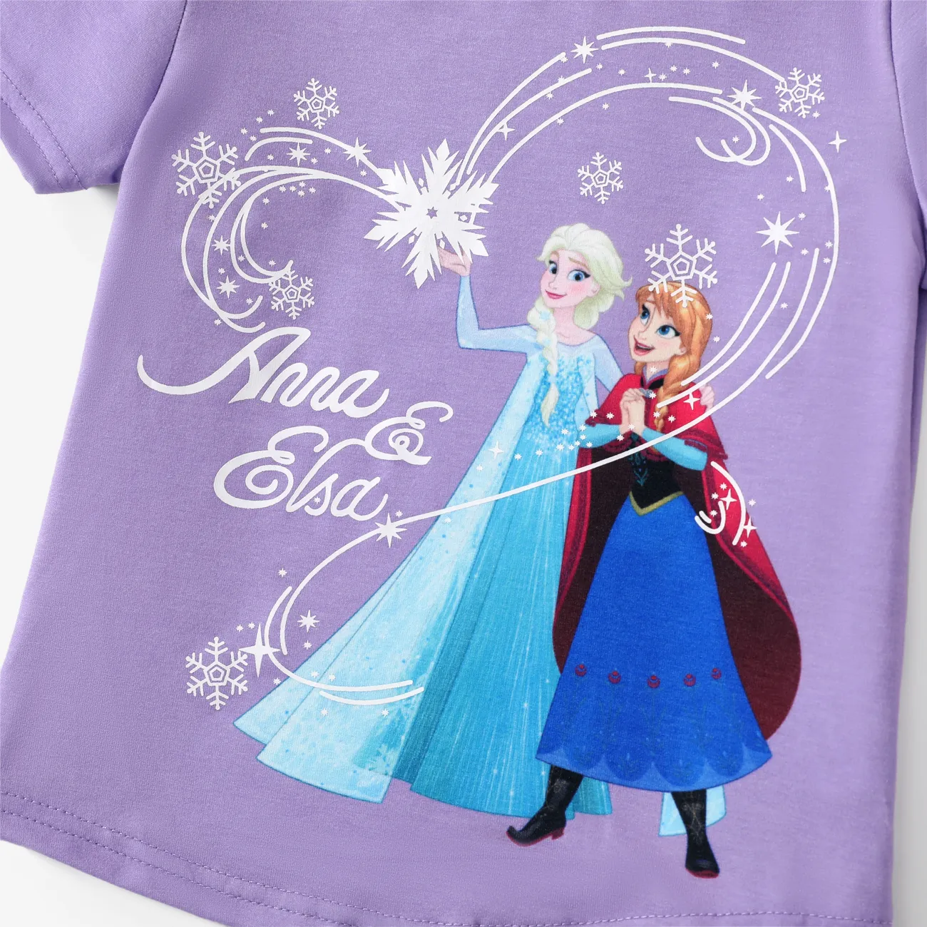 Disney Frozen Niño pequeño Chica Infantil Manga corta Camiseta Púrpura big image 1