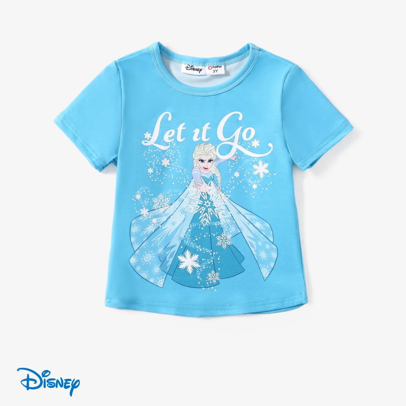 Disney Frozen Criança Menina Infantil Manga curta T-shirts Azul big image 1