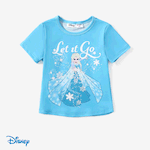 Disney Frozen Toddler Girls Anna/Elsa 1pc Glow in the Dark Magical Snowflake Print T-shirt Blue