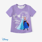 Disney Frozen Toddler Girls Anna/Elsa 1pc Glow in the Dark Magical Snowflake Print T-shirt Purple