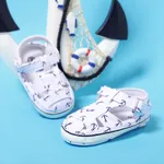 طفل / طفل صغير عنصر بحري تصميم مرساة نمط الفيلكرو إغلاق قماش قبل ووكر أحذية أبيض