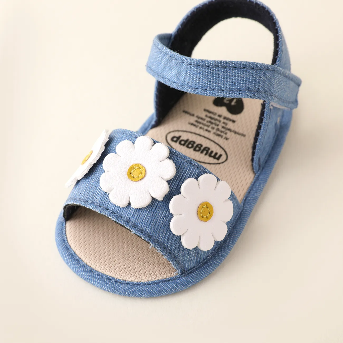 Baby/Toddler Girl Sweet Style Velcor 3D flower Decor Cloth Prewalker Shoes DENIMBLUE big image 1