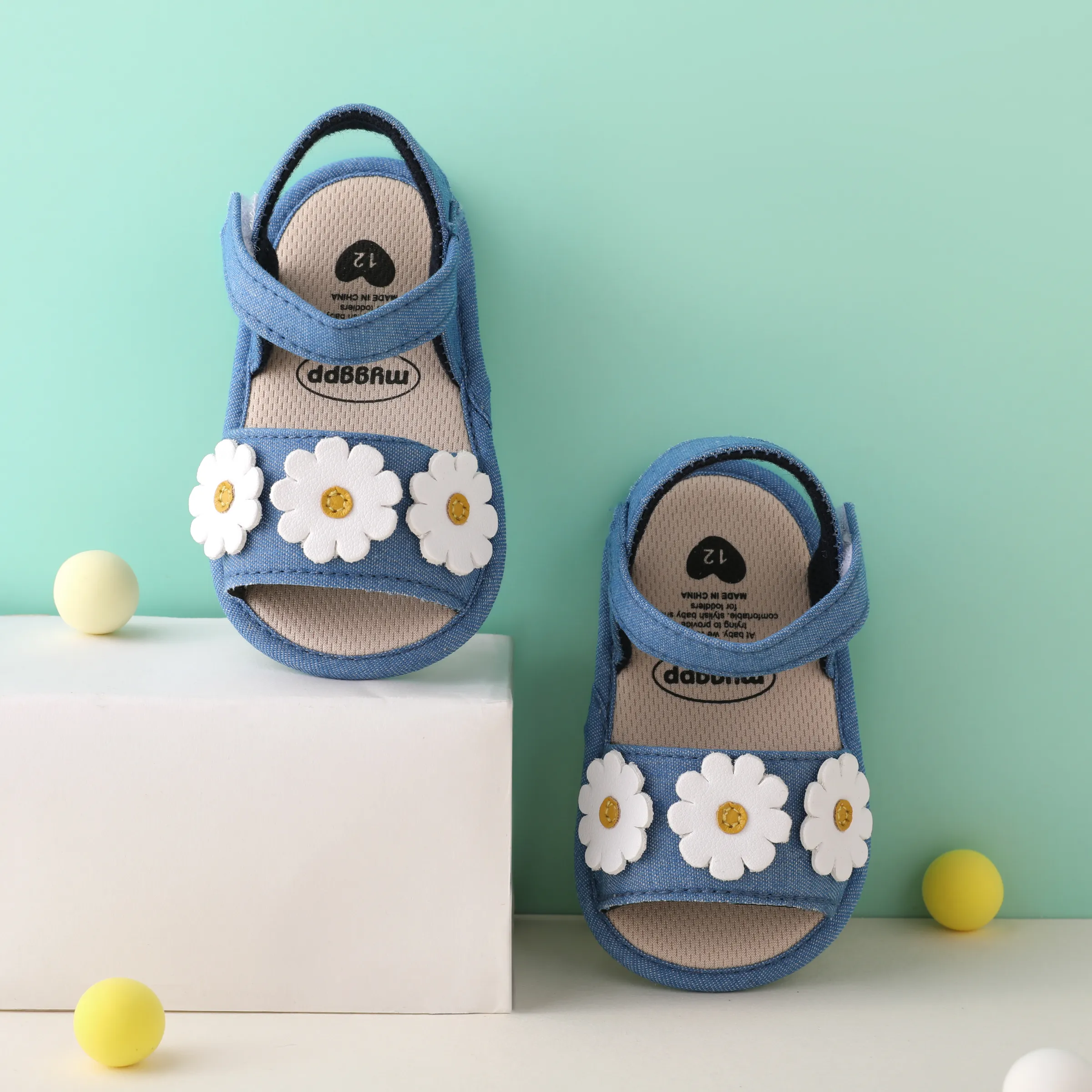 Baby/Toddler Girl Sweet Style Velcor 3D flower Decor Cloth Walking Shoes