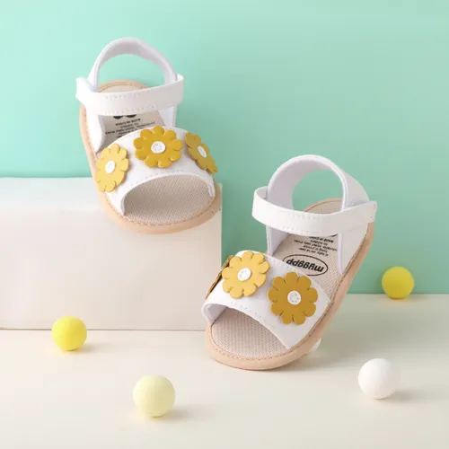 Bebé/Niña Pequeña Estilo Dulce Velcor 3D Decoración de Flores Tela Prewalker Zapatos
