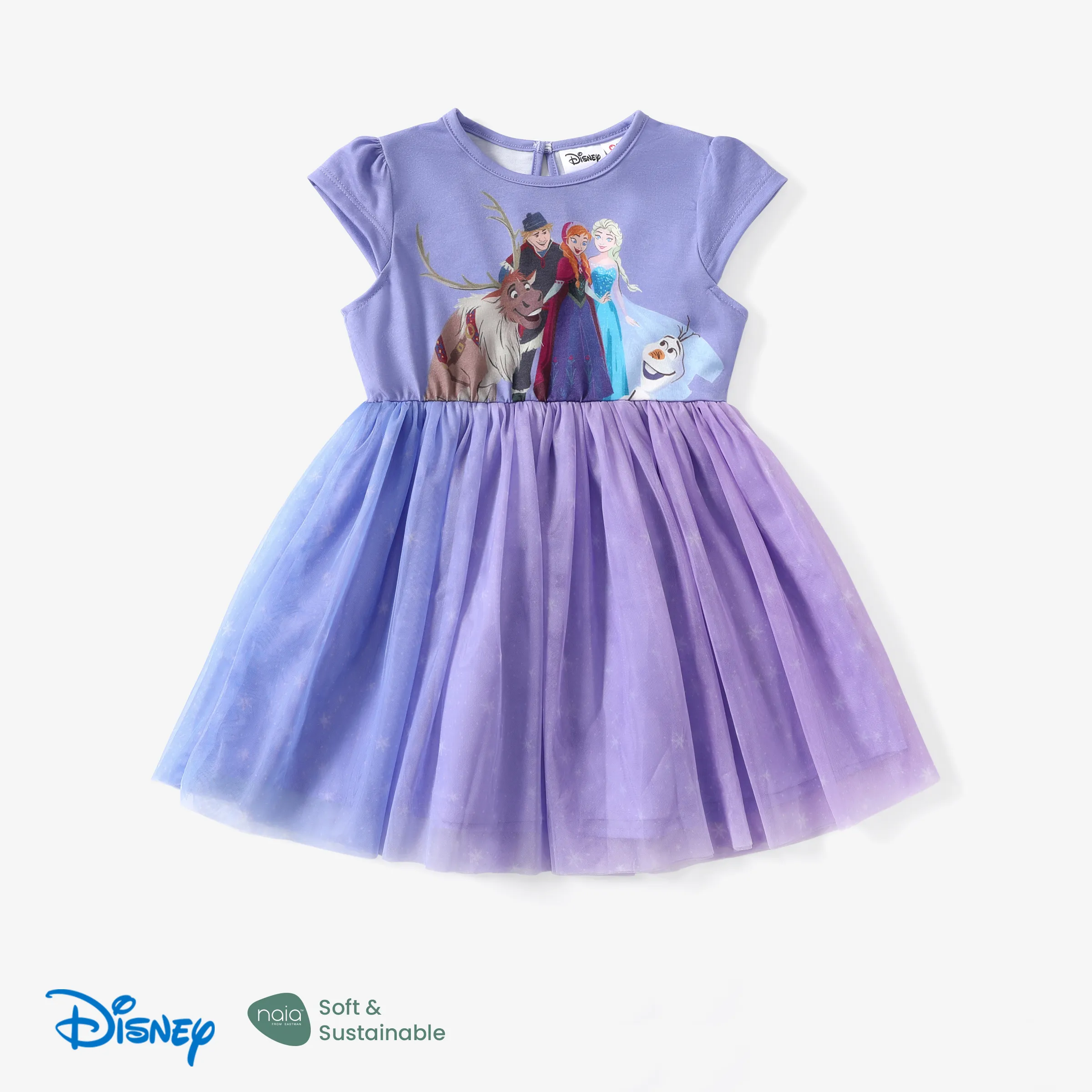 Disney Frozen Toddler Girls Elsa/Anna 1件 Naia™ 角色印花網眼連衣裙