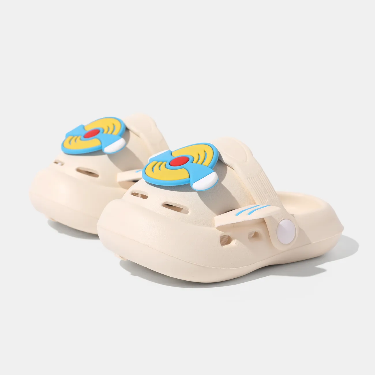 Toddler/Kids Girl/Boy Solid Color 3D Airplane Theme Hole Shoes  White big image 1